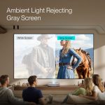 AWOL Vision CineContrast Fixed Frame Soft Gray Projector Screen - ambient light rejecting gray screen