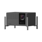 XGIMI TITAN Noir Max 4K RGB Laser Projector - front angle view on desktop stand